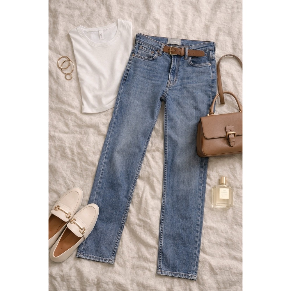 Everlane High Rise Skinny Jeans Womens 27 Blue Ankle Stretch Denim Casual